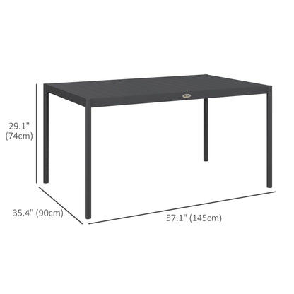Outdoor Dining Table, Aluminum Frame, Garden Table, 57", Dark Grey Patio Dinning Tables at Gallery Canada