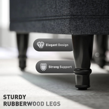 Linen Storage Ottoman, Button Tufted Bench for Bedroom, Grey Storage Ottomans & Benches at Gallery Canada