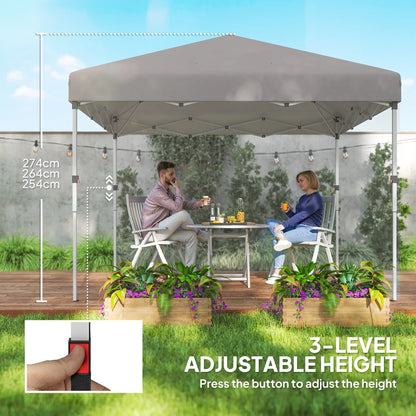 10' x 10' Pop Up Canopy, Sidewalls, Roller Bag, Adjustable Tent, Grey Pop Up Canopies at Gallery Canada
