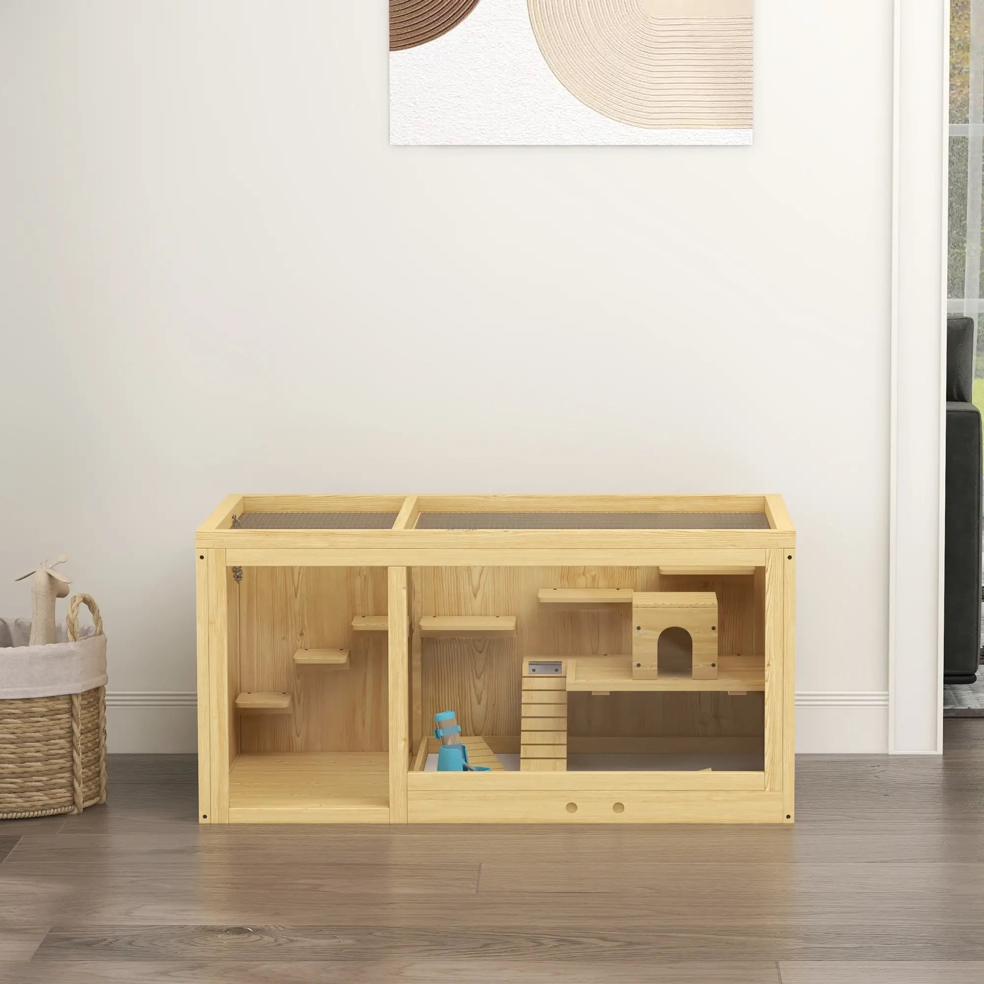 Large Wooden Hamster Cage, Multi-Layer Habitat with Pull-Out Tray Hamster Cages at Gallery Canada
