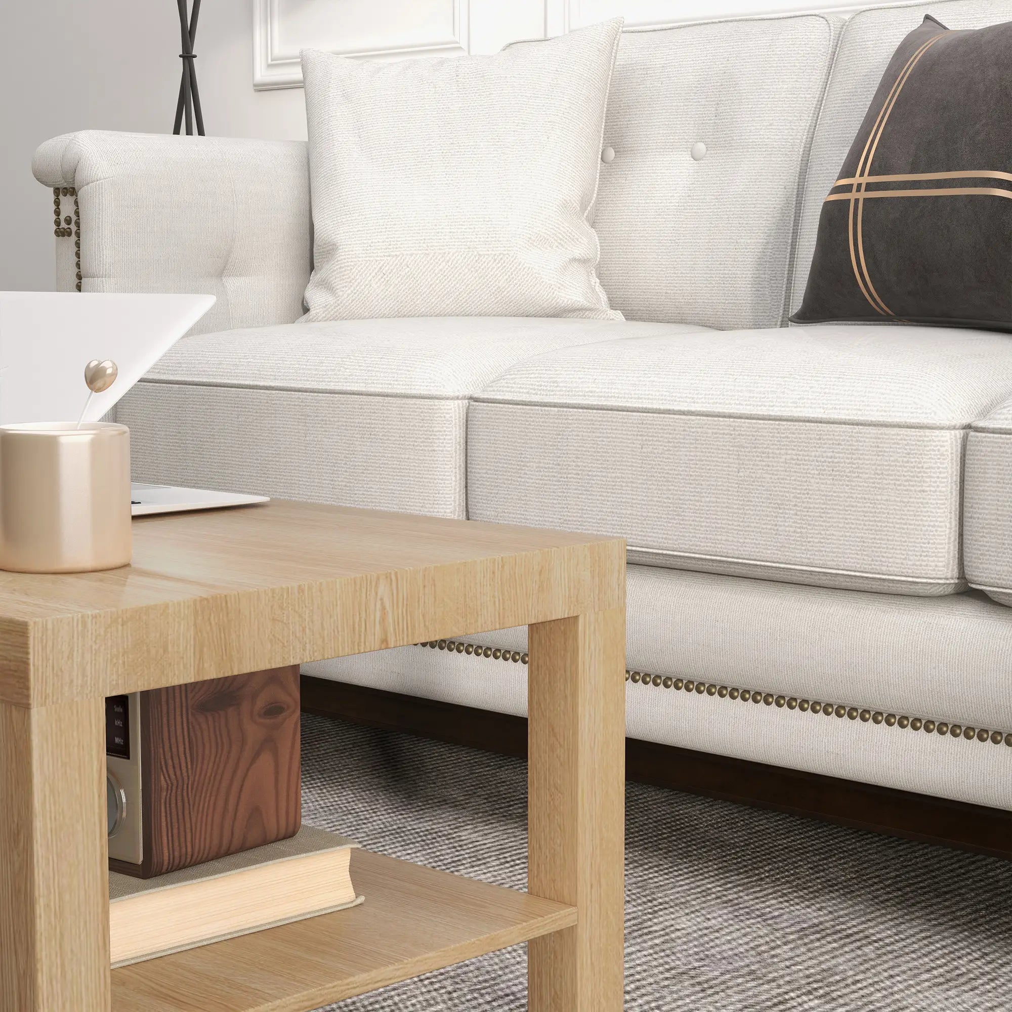 2 Tier Coffee Table with Storage, Rectangular, Nature Wood, Wood Coffee Tables at Gallery Canada