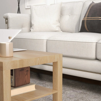 2 Tier Coffee Table with Storage, Rectangular, Nature Wood, Wood Coffee Tables at Gallery Canada