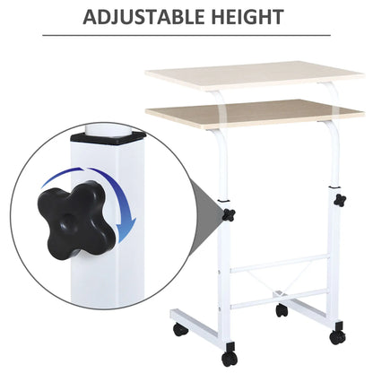 Adjustable Height Mobile Standing Desk, 23.5 Inch, Natural Wood Side Tables at Gallery Canada