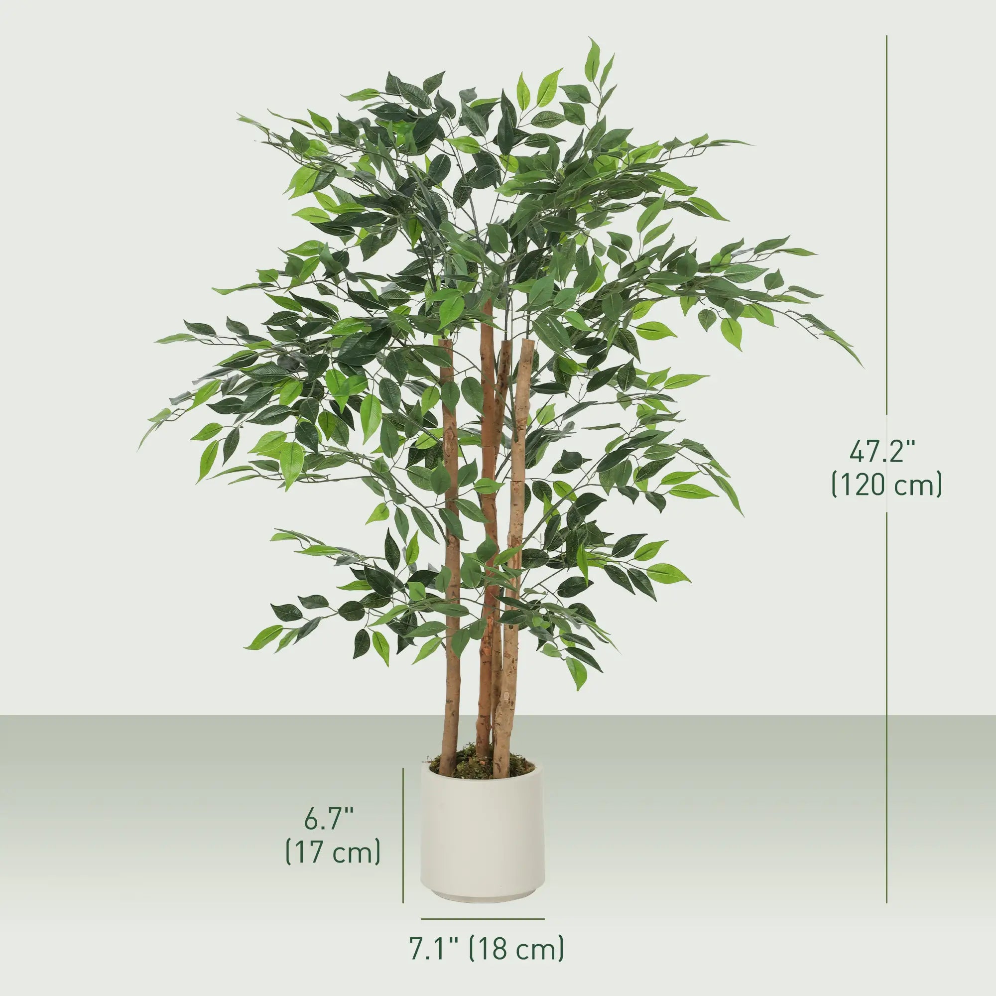 4FT Artificial Banyan Tree Set Of 2, Fake Potted Tree With Wood Trunk Artificial Trees at Gallery Canada