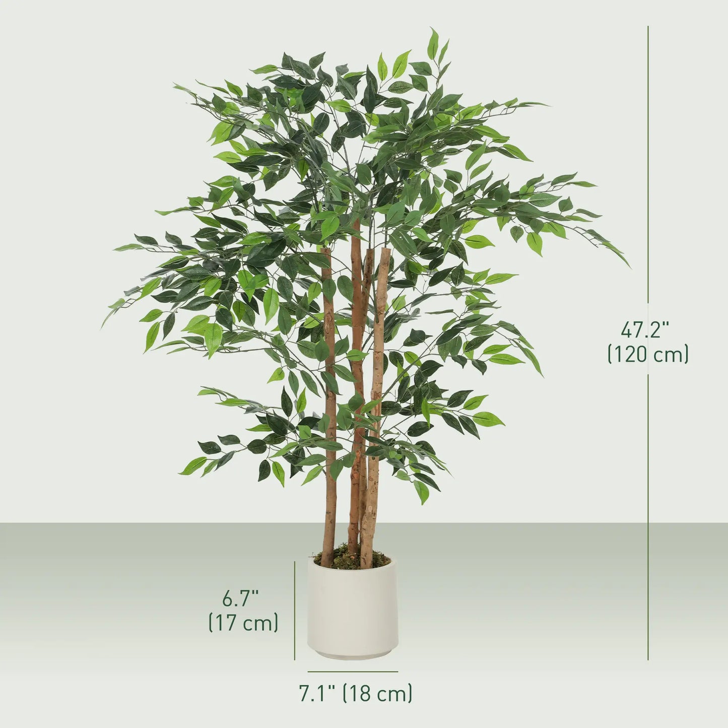 4FT Artificial Banyan Tree Set Of 2, Fake Potted Tree With Wood Trunk Artificial Trees at Gallery Canada
