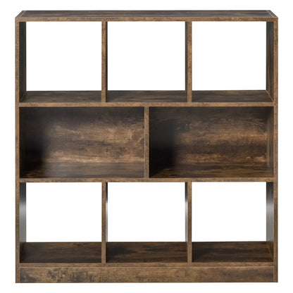 3-Tier Storage Shelf, Bookcase Display Rack, Rustic Brown Small Bookshelves at Gallery Canada