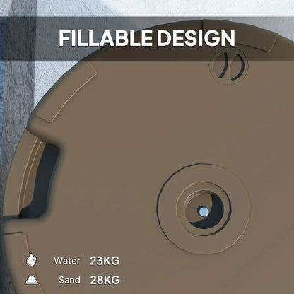 Round Patio Umbrella Base, Holds 62lbs, for Garden, Poolside, Brown Umbrella Bases at Gallery Canada
