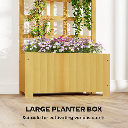 Wooden Raised Garden Bed With Lattice Trellis, Outdoor Elevated Planter Box Wooden Planter Boxes at Gallery Canada
