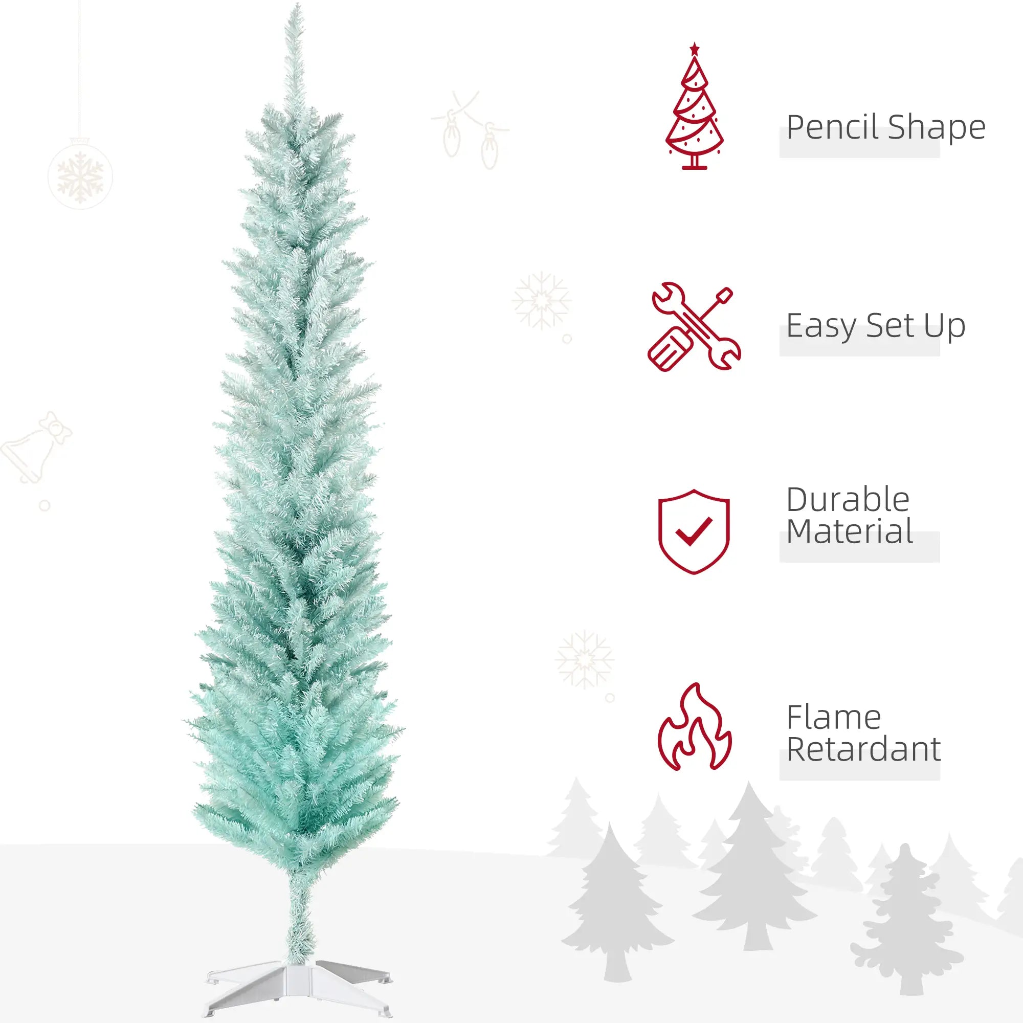 6ft Pencil Christmas Tree, Skinny Artificial, Blue Pencil Christmas Trees at Gallery Canada