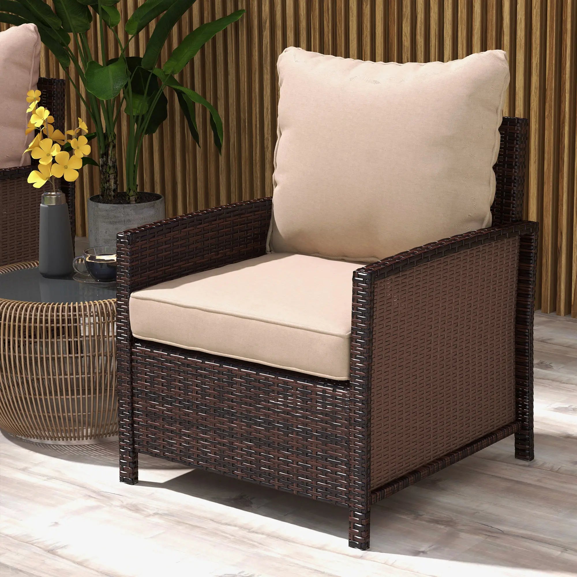 4-Piece Seat Cushion Pillows, Patio Chair Cushions Set, Beige Patio Chair Cushions at Gallery Canada