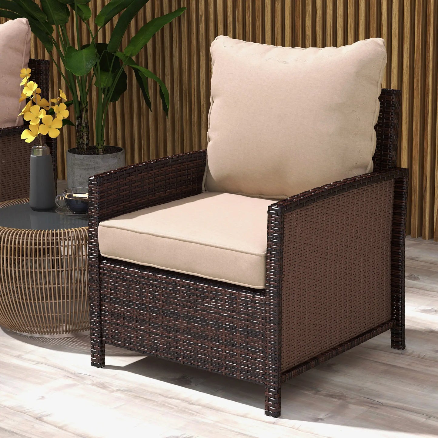 4-Piece Seat Cushion Pillows, Patio Chair Cushions Set, Beige Patio Chair Cushions at Gallery Canada