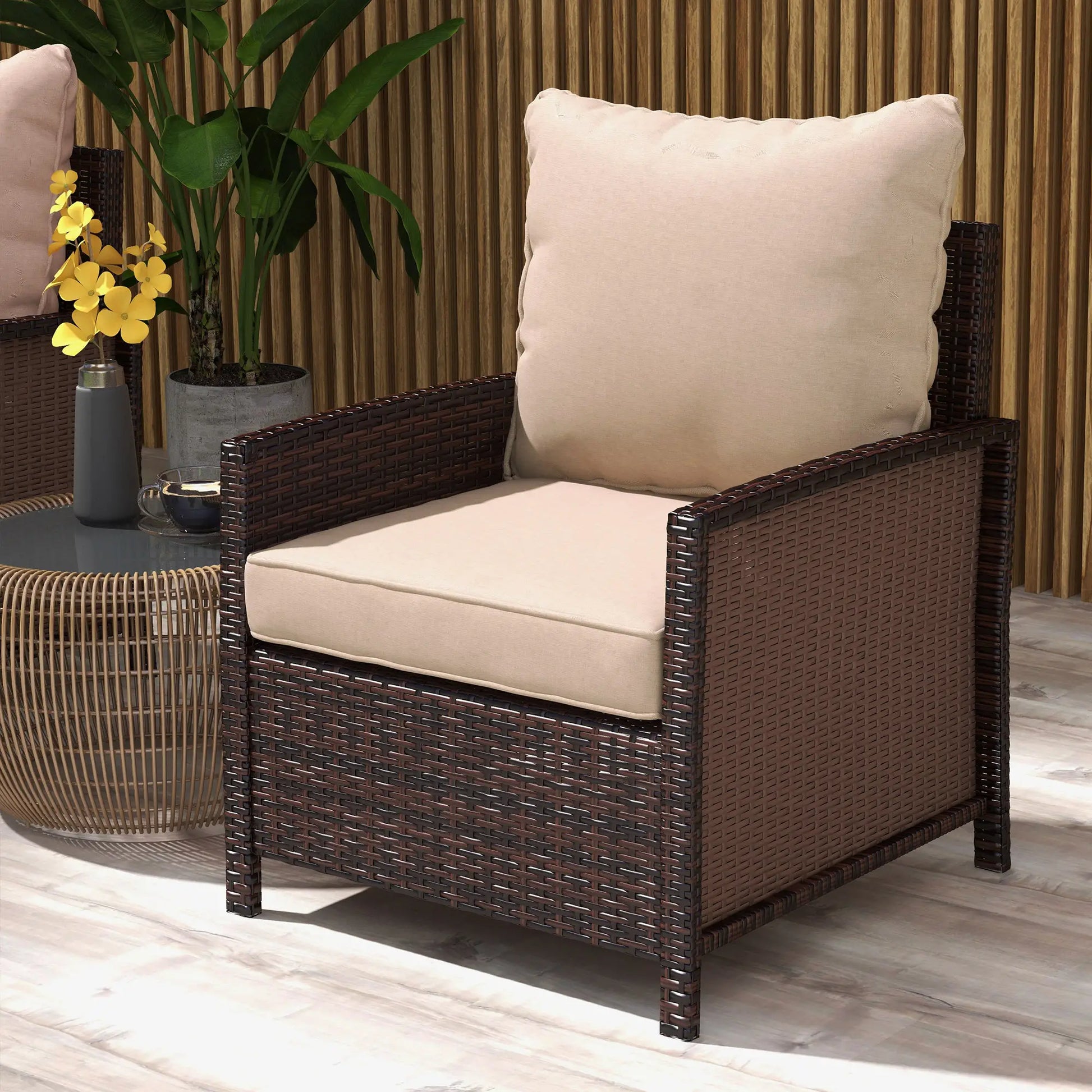 4-Piece Seat Cushion Pillows, Patio Chair Cushions Set, Beige Patio Chair Cushions at Gallery Canada