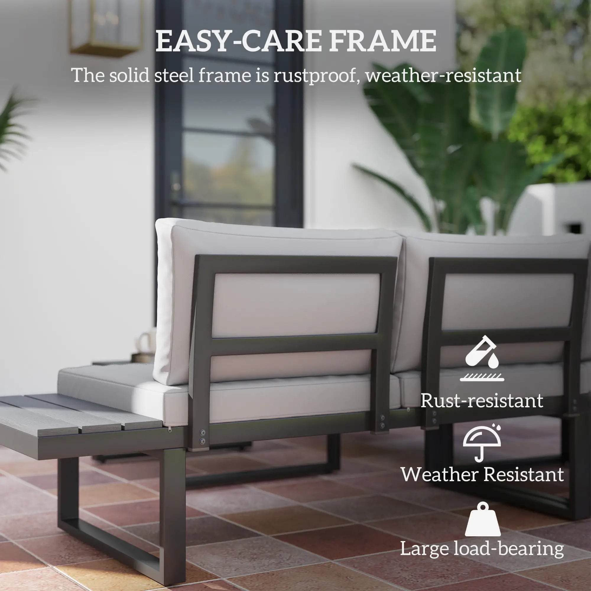 4 Piece Outdoor Patio Furniture Set, 5 Level Reclining Garden Corner Sofa Patio Furniture Sets at Gallery Canada
