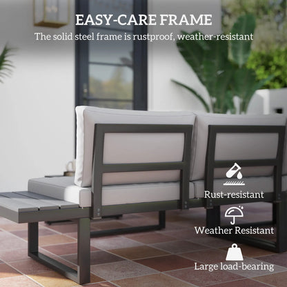 4 Piece Outdoor Patio Furniture Set, 5 Level Reclining Garden Corner Sofa Patio Furniture Sets at Gallery Canada