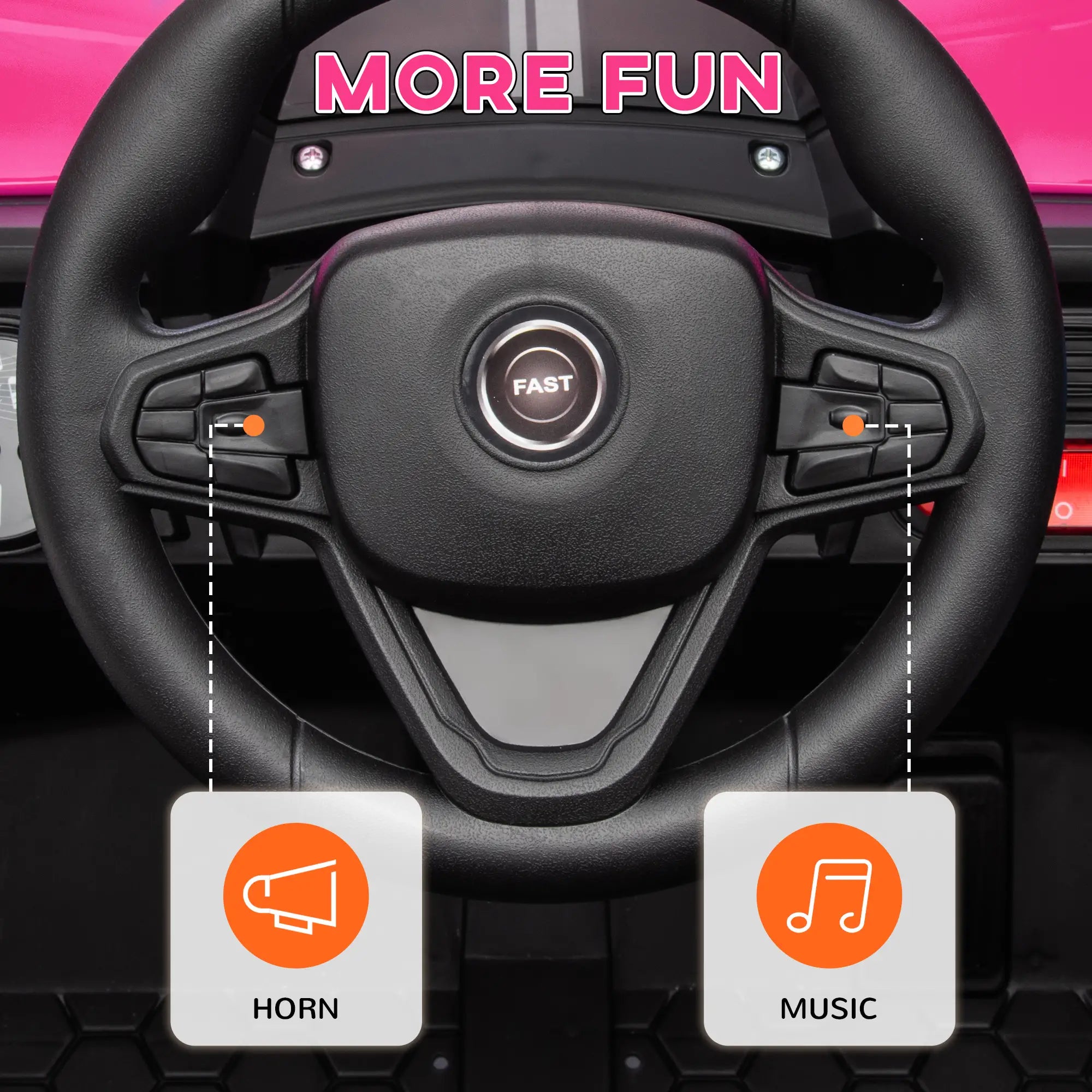 12V Kids Ride On Car, Remote Control, LED Headlights, 3 Speeds, Pink Electric Toy Cars at Gallery Canada