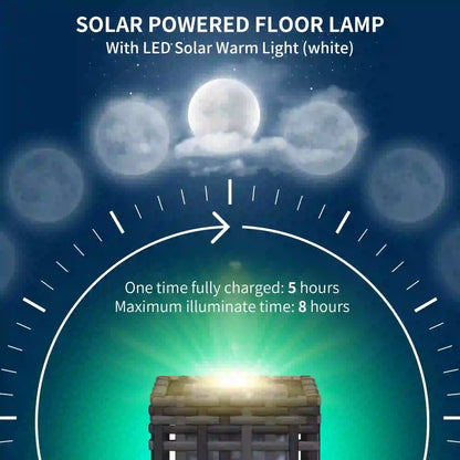Solar Outdoor Floor Lamp, IP44, Auto LED Lights, Grey Solar Post Lamps at Gallery Canada