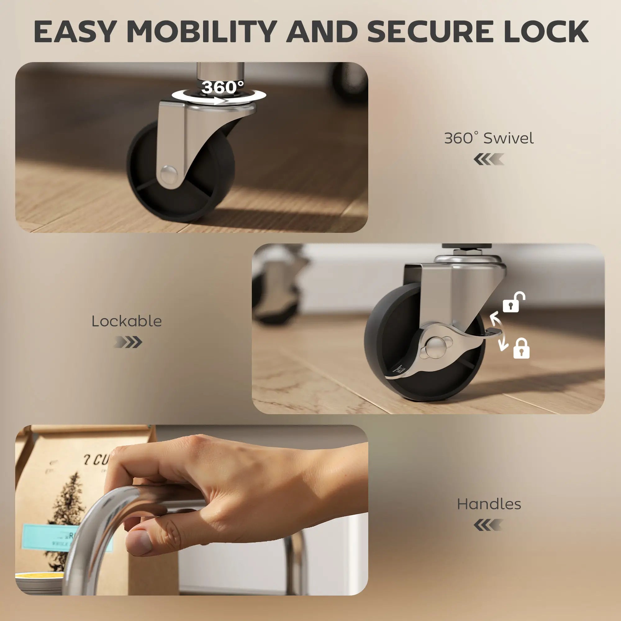 4 Tier Stainless Steel Rolling Cart, Adjustable Shelves, Wheels, Silver Kitchen Islands & Kitchen Carts at Gallery Canada