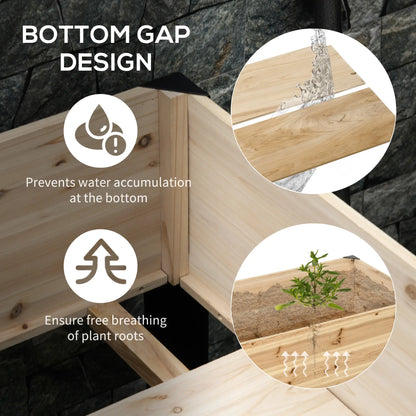 Raised Garden Bed, Elevated Planter Box, 47x24x29, Metal Frame, Wooden Pot Elevated Garden Beds at Gallery Canada