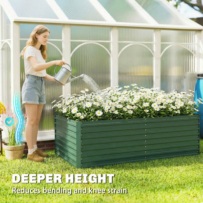 Set Of 2 Galvanised Raised Garden Bed, 6 x 3 x 2 ft, Green Galvanized Planter Boxes at Gallery Canada