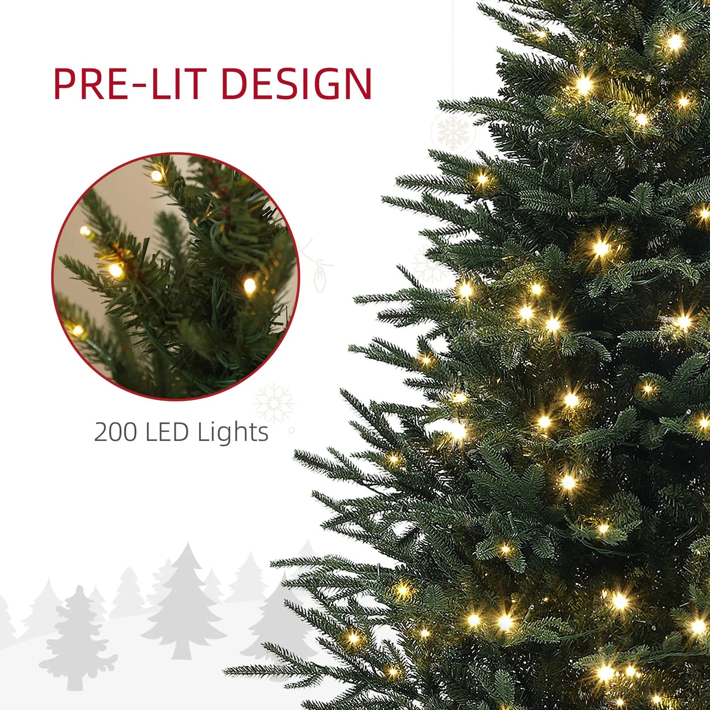 5ft Prelit Artificial Christmas Tree, Steel Base, Warm White LED Pre Lit Christmas Trees at Gallery Canada
