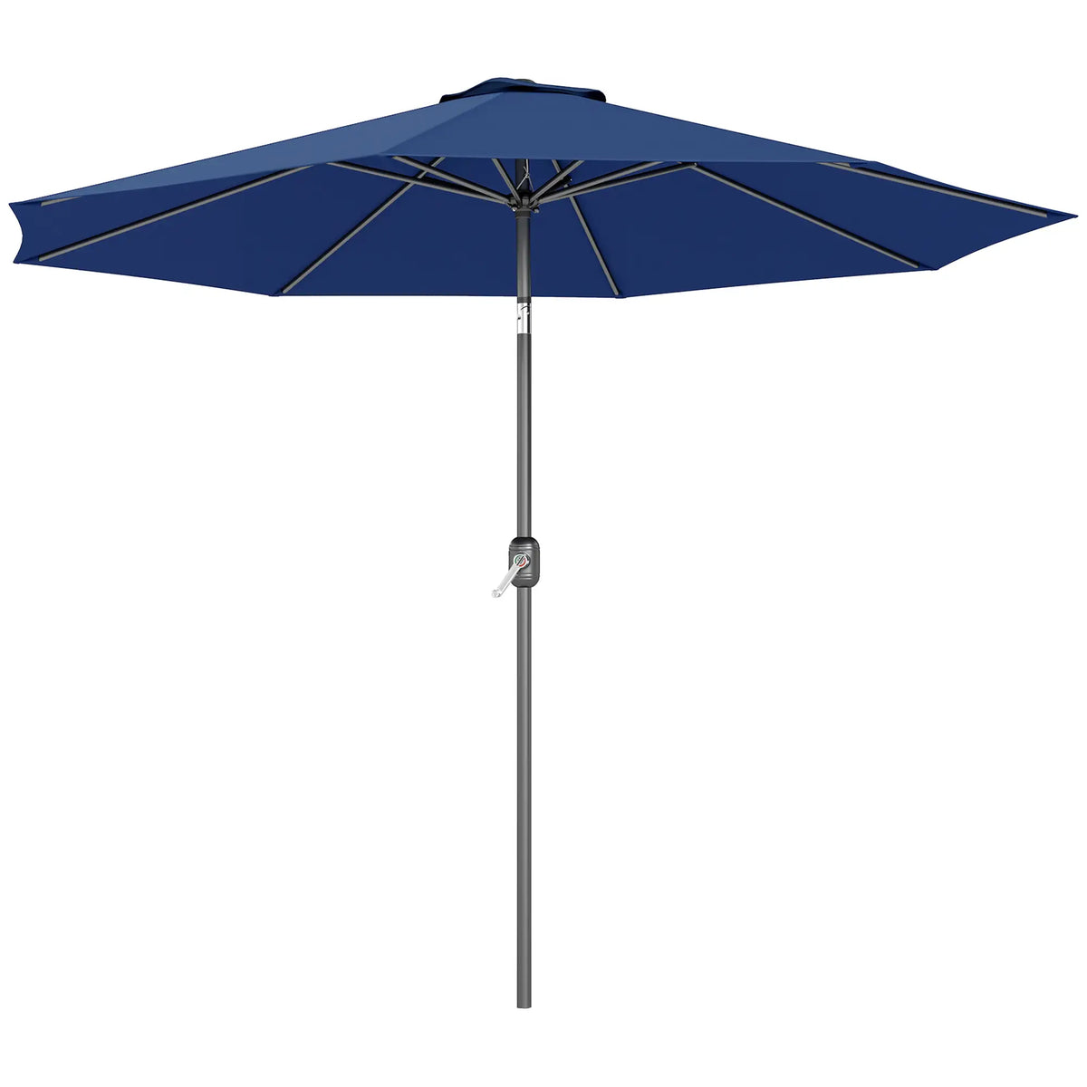 10' X 8' Round Market Umbrella, Blue