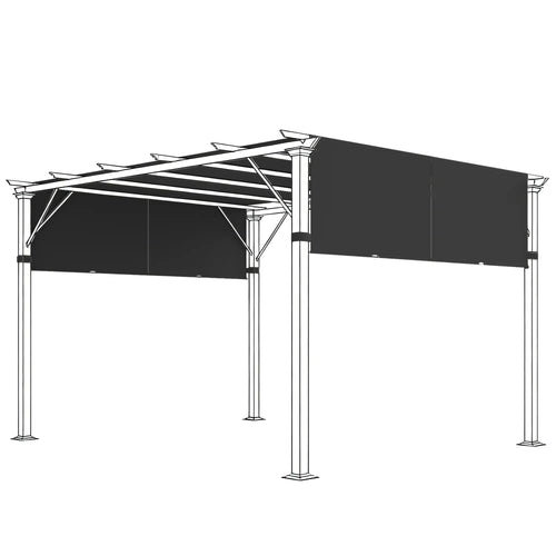 2 Pcs UV Protection Pergola Replacement Canopy, 10' x 10' Size, Black
