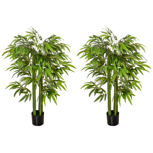 Set of 2, 4.5FT Artificial Bamboo Tree, Indoor Outdoor Decor