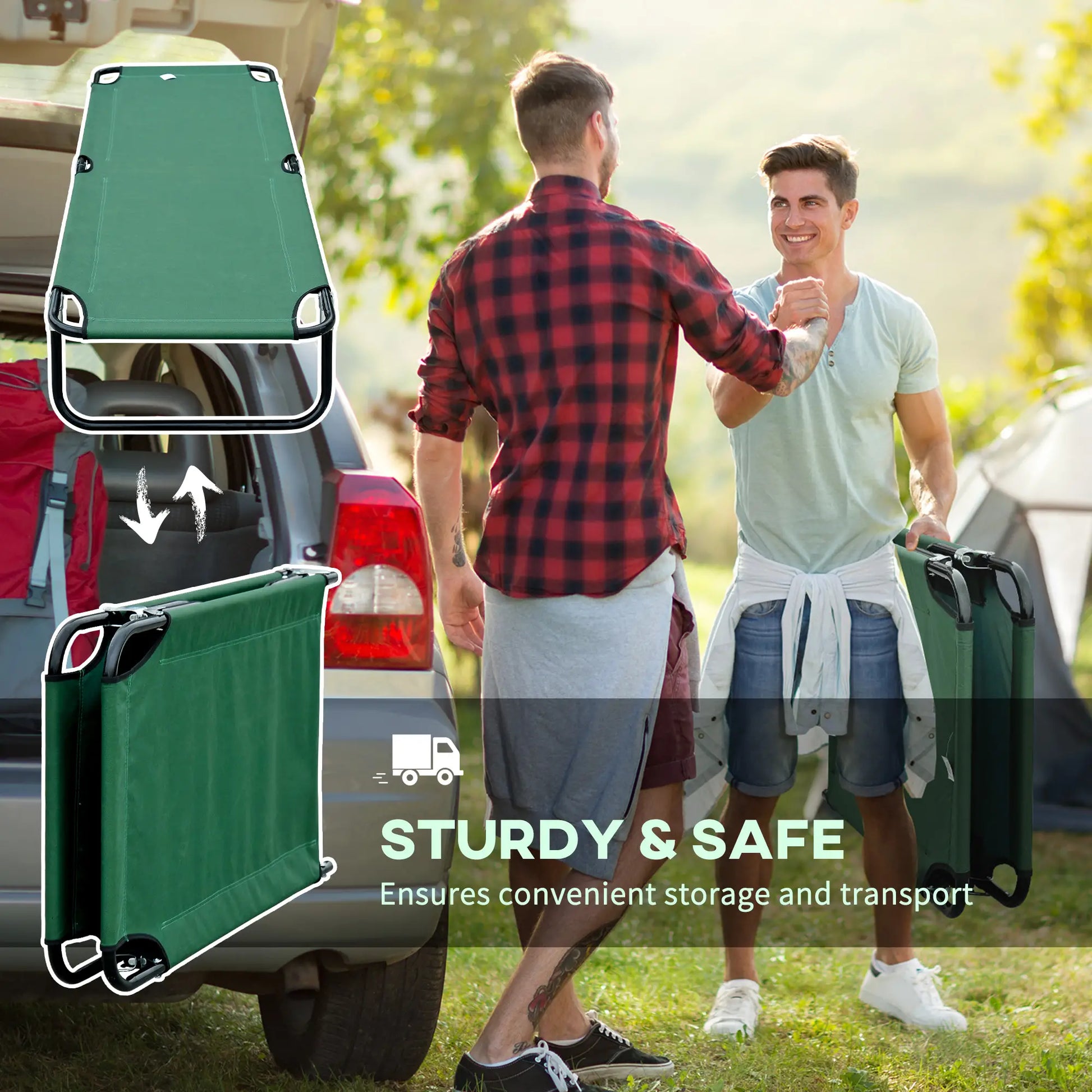 Folding Camping Cot, Portable Outdoor Sleeping Bed, Green Camping Cots at Gallery Canada