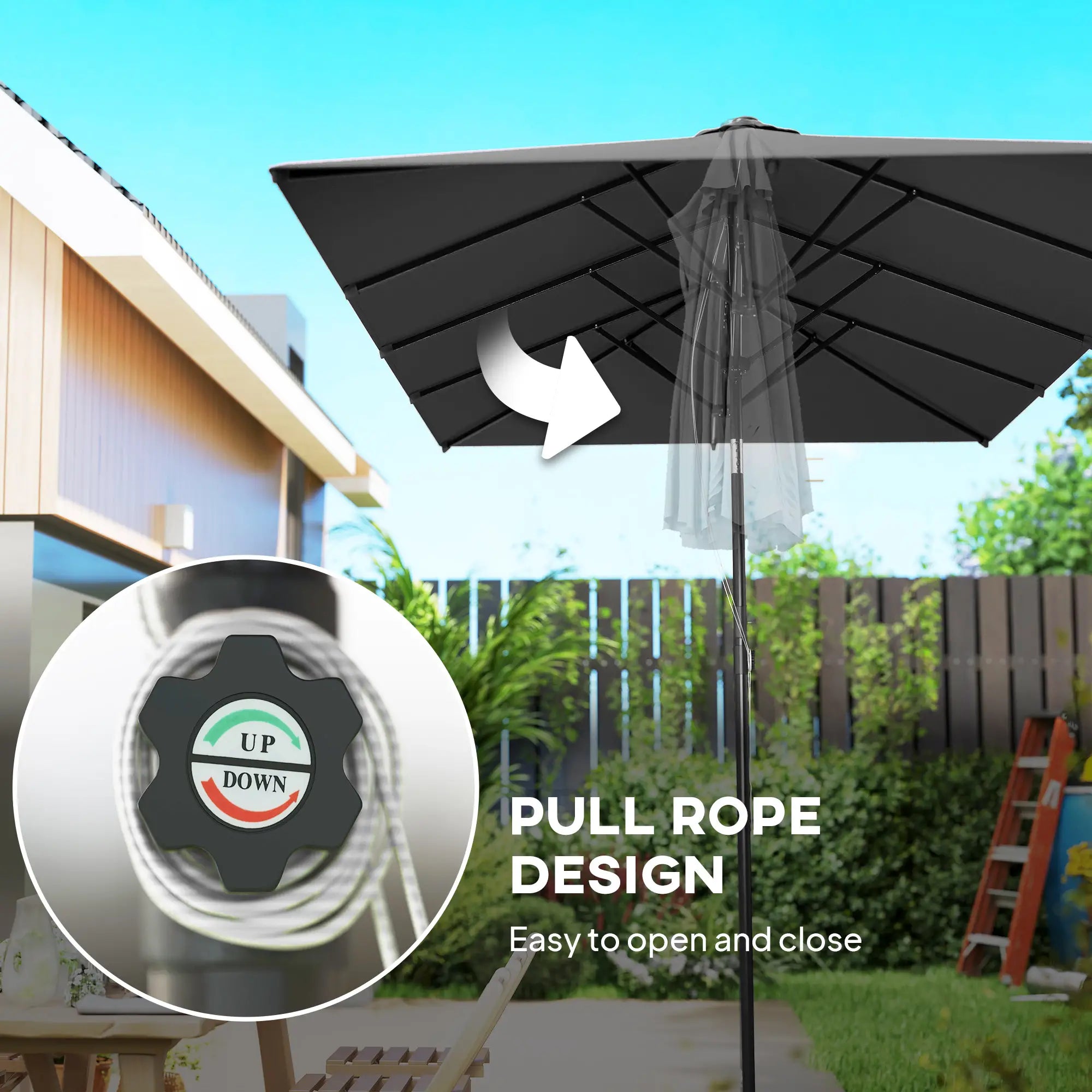 Double-Sided Patio Umbrella With Tilt, Adjustable Height, Vents, 12 Ribs, Grey Double-sided Umbrellas at Gallery Canada