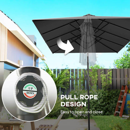 Double-Sided Patio Umbrella With Tilt, Adjustable Height, Vents, 12 Ribs, Grey Double-sided Umbrellas at Gallery Canada