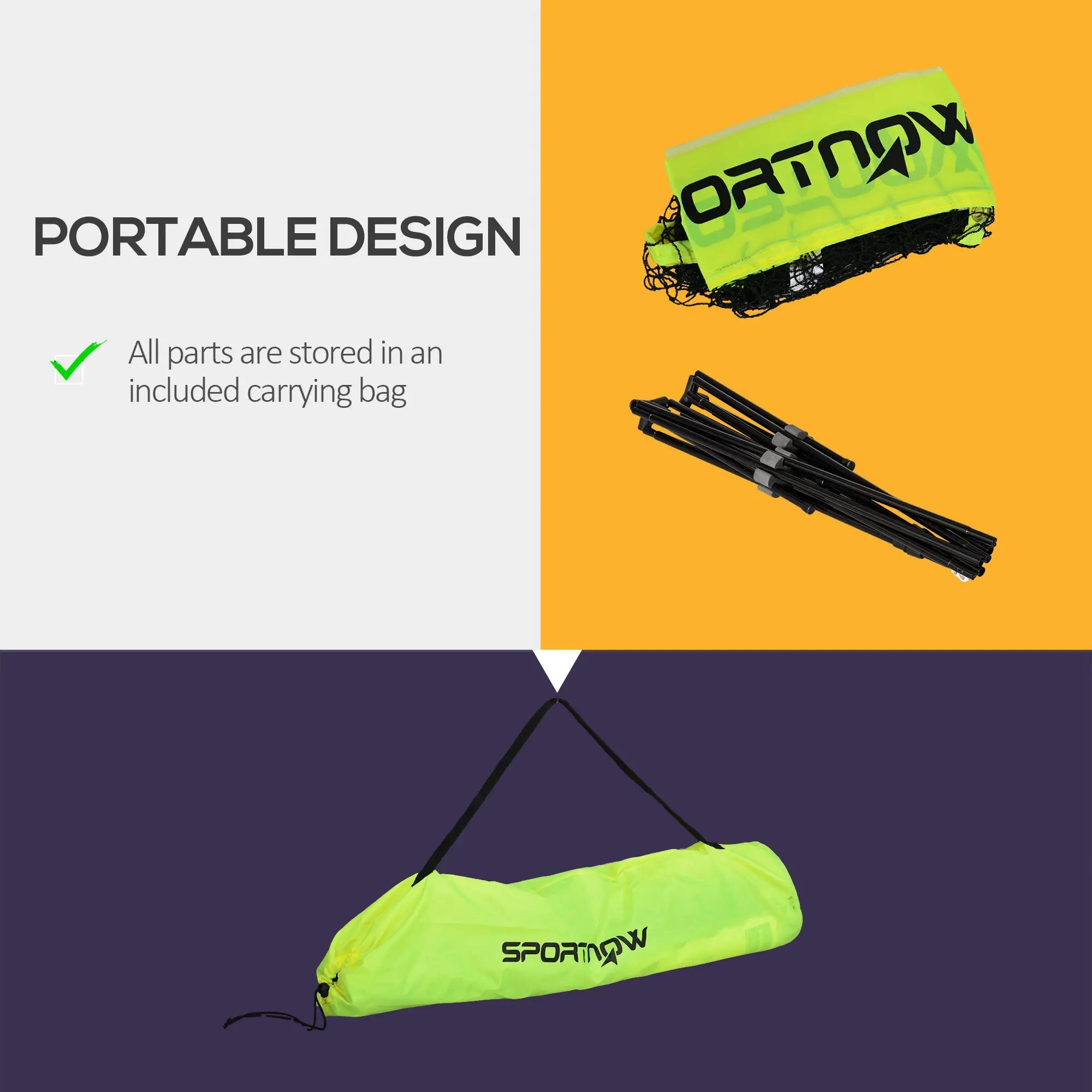 14ft Badminton Net, Height Adjustable, Carry Bag, Yellow Badminton at Gallery Canada