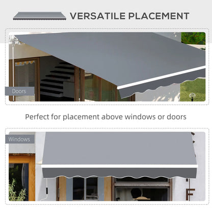 8' x 7' Retractable Awning, UV Water-Resistant Fabric, Aluminum Frame, Grey Deck Awnings at Gallery Canada