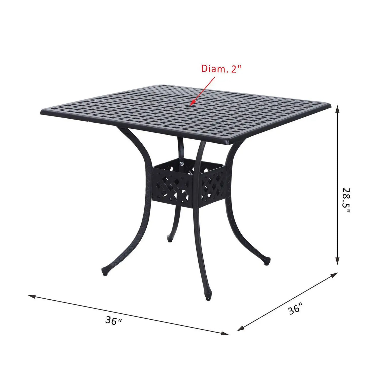 36" Patio Dining Table, Outdoor Bistro Table, Cast Aluminum Frame, Black Patio Side Tables at Gallery Canada