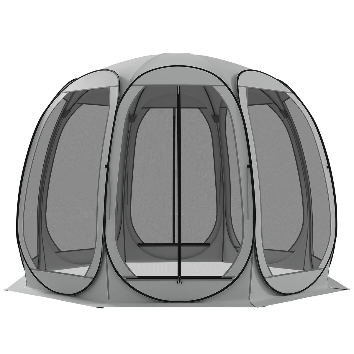 11' x 11.5' Screen Tent, Pop Up Camping Gazebo, Grey Camping Tents Grey at Gallery Canada