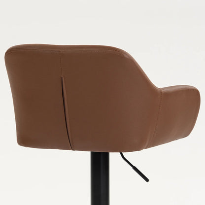 PU Leather Adjustable Swivel Bar Stools Set of 2, Brown Bar Stools at Gallery Canada