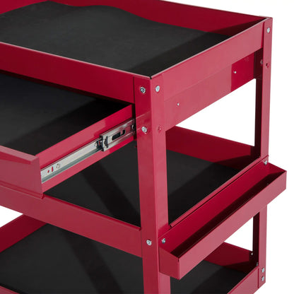 3-Tier Rolling Tool Cart, Drawer and Side Box, 132 LBS Capacity, Red Tool Organizers at Gallery Canada