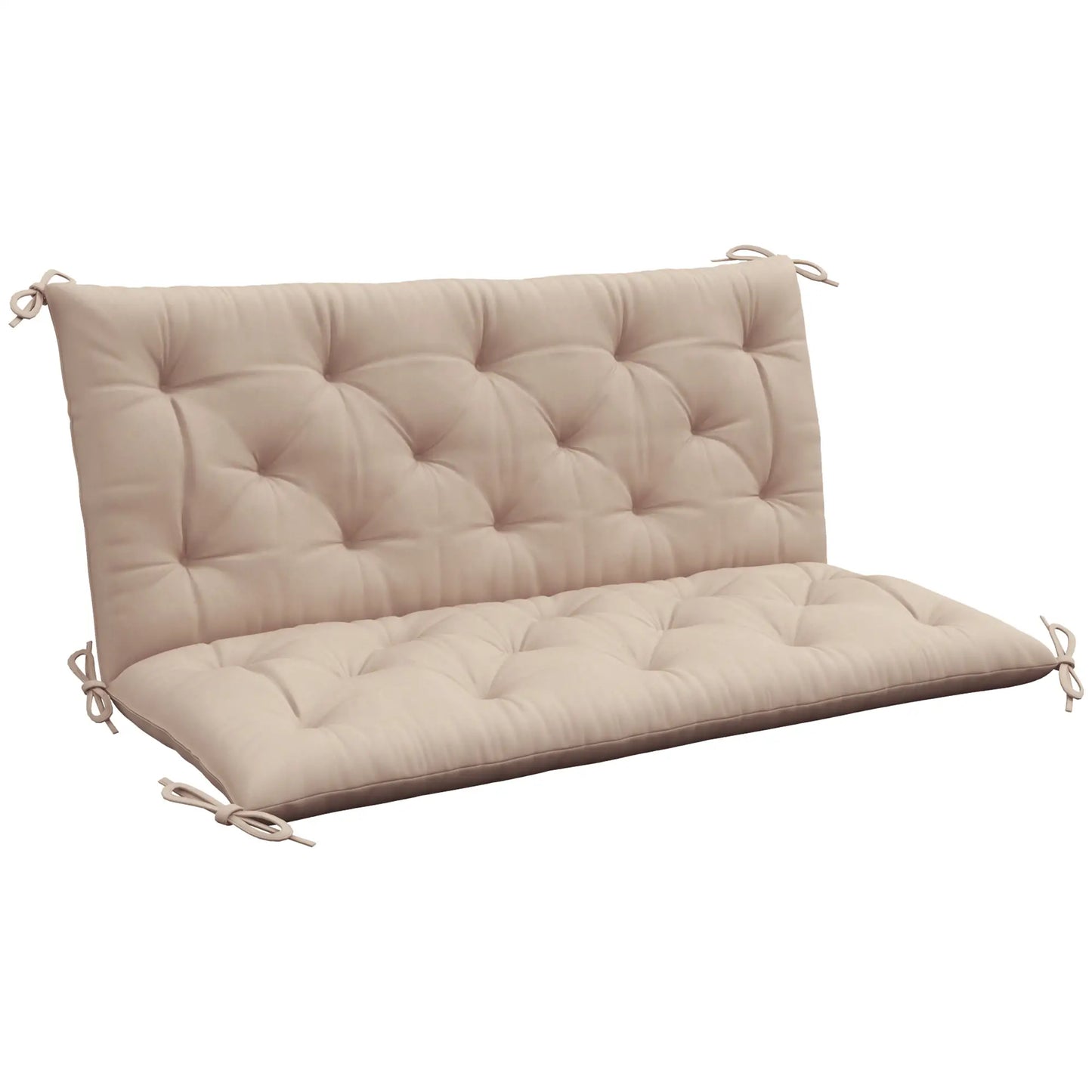 2 Seater Garden Bench Cushion, Thick Outdoor Non-Slip Pad, 47" x 43" x 5", Khaki Patio Chair Cushions at Gallery Canada