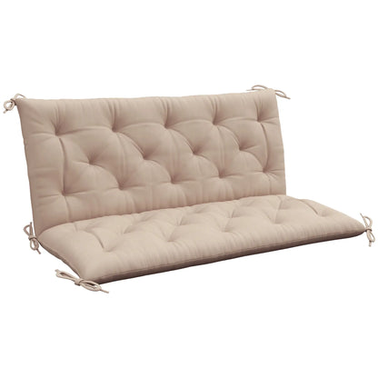 2 Seater Garden Bench Cushion, Thick Outdoor Non-Slip Pad, 47" x 43" x 5", Khaki Patio Chair Cushions at Gallery Canada