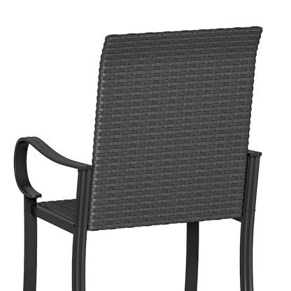 2 PE Rattan Patio Dining Chairs, Steel Frame, Garden, Backyard, Black Patio Chairs at Gallery Canada