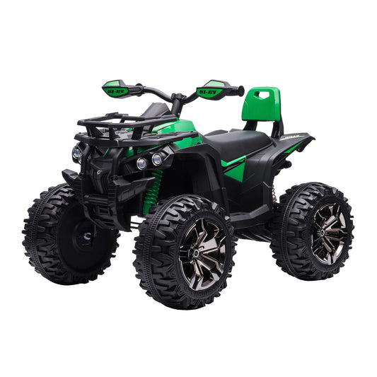 12V Kids Ride-On Car, 10AH Battery Powered ATV, 1.8-5 Mph, Green Electric Toy Cars Green at Gallery Canada
