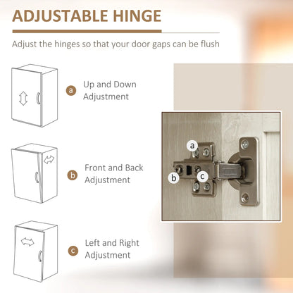 63" Kitchen Storage Cabinet, 5-Tier Pantry with Doors, Adjustable Shelves, Distressed, White Kitchen Pantry Cabinets at Gallery Canada