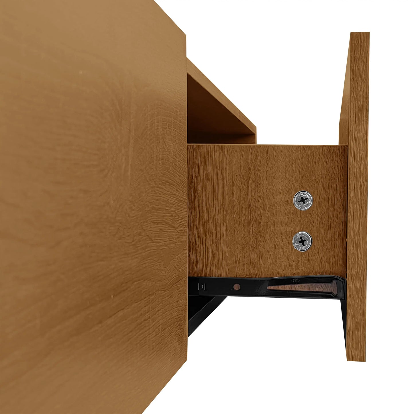 TV Stand With Glass Shelves, LED Lighting, 67" L x 13" W x 13" H, Natural, Black TV Stands at Gallery Canada