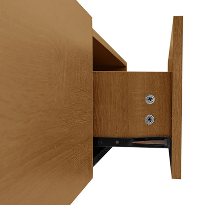 TV Stand With Glass Shelves, LED Lighting, 67" L x 13" W x 13" H, Natural, Black TV Stands at Gallery Canada