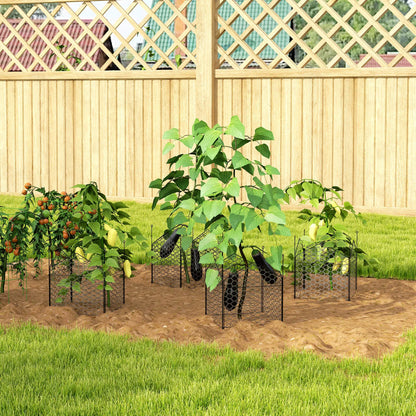 4 Pack Garden Cloches, 12" x 14" Metal Plant Cages, Black Walk In Greenhouses at Gallery Canada