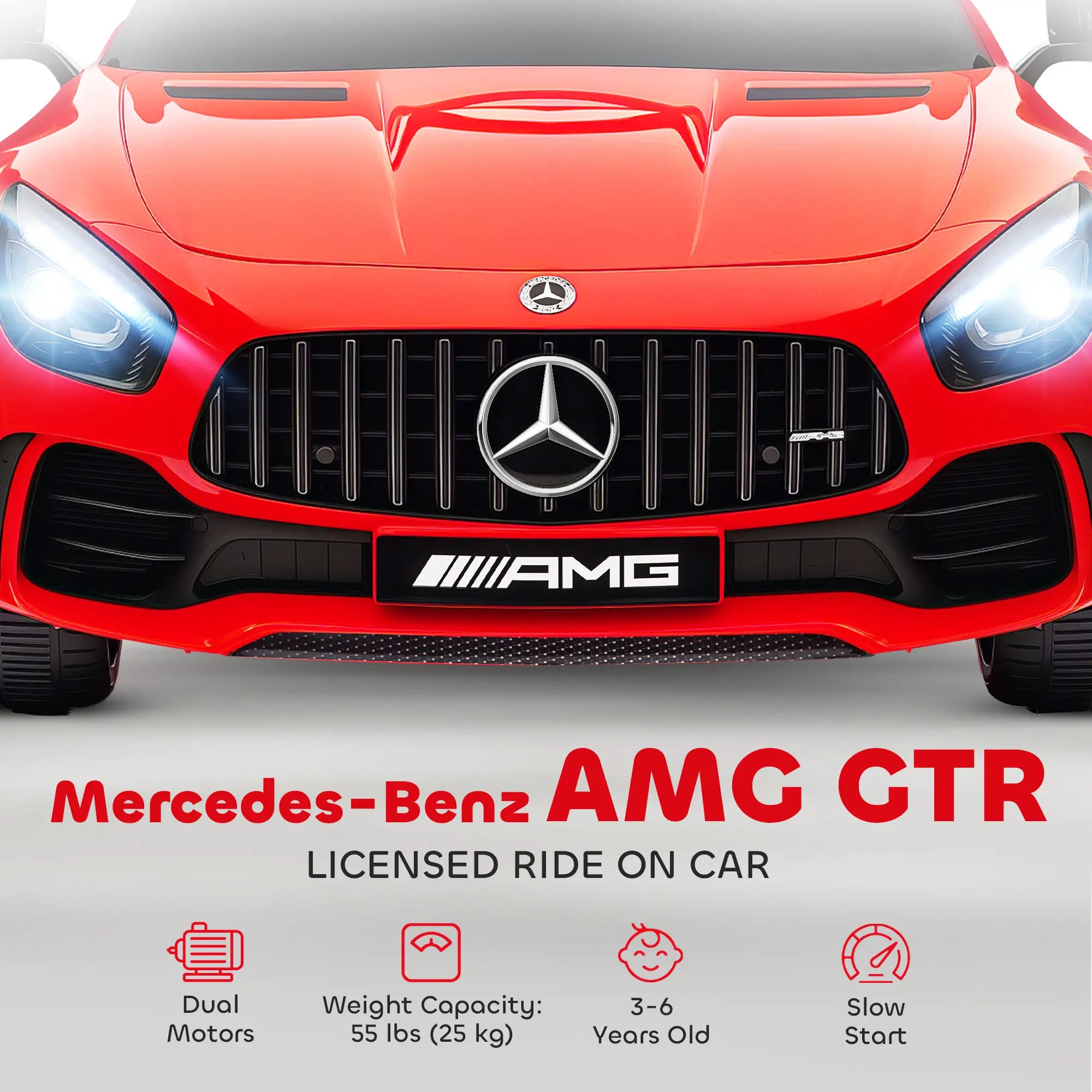 Mercedes-Benz AMG GTR Licensed 12V Kids Electric Car, Red Electric Toy Cars at Gallery Canada