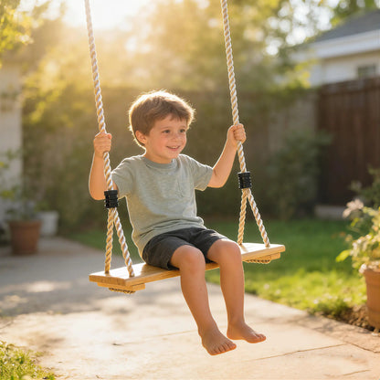 Wooden Swing Seat, Adjustable Rope, Outdoor Playground Playset Gym Sets & Swings at Gallery Canada