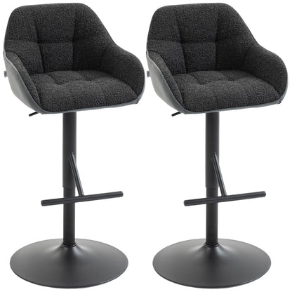 Swivel Counter Height Bar Stools Set of 2, Adjustable Height, Black Bar Stools Grey, Black at Gallery Canada