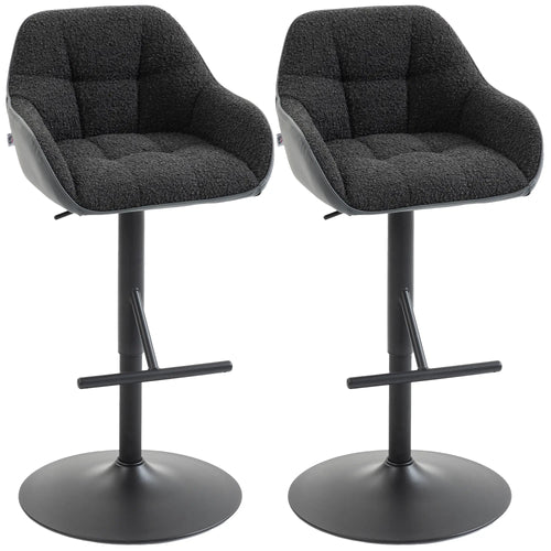 Swivel Counter Height Bar Stools Set of 2, Adjustable Height, Black