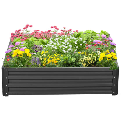 4' x 4' x 1' Galvanized Steel Raised Garden Bed, Grey Galvanized Planter Boxes at Gallery Canada