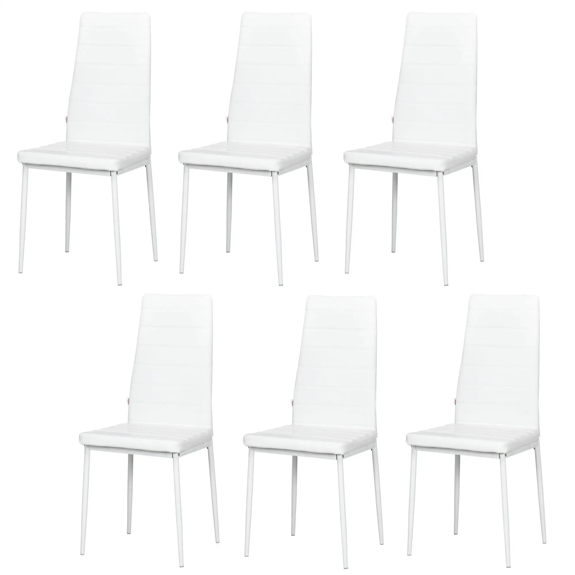 Modern Upholstered PU Leather Dining Chairs, Set of 6, White Bar Stools at Gallery Canada